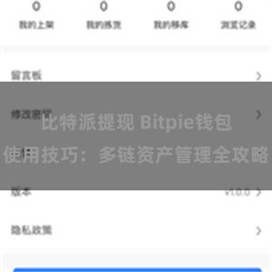 比特派提现 Bitpie钱包使用技巧：多链资产管理全攻略