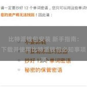 比特派钱包安装 新手指南：下载并使用比特派钱包必知事项