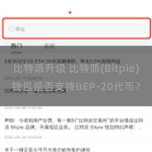 比特派升级 比特派(Bitpie)钱包是否支持BEP-20代币？